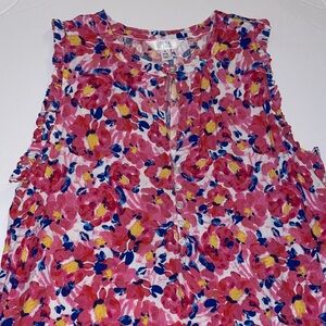 Time and Tru Floral Sleeveless Blouse - Pink, Blue, Yellow